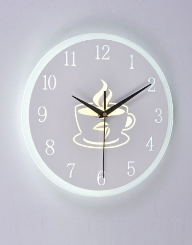 Светильник светодиодный часы Мелодия Света Кофе 6413-23W 23Вт 220В Белый картинка 